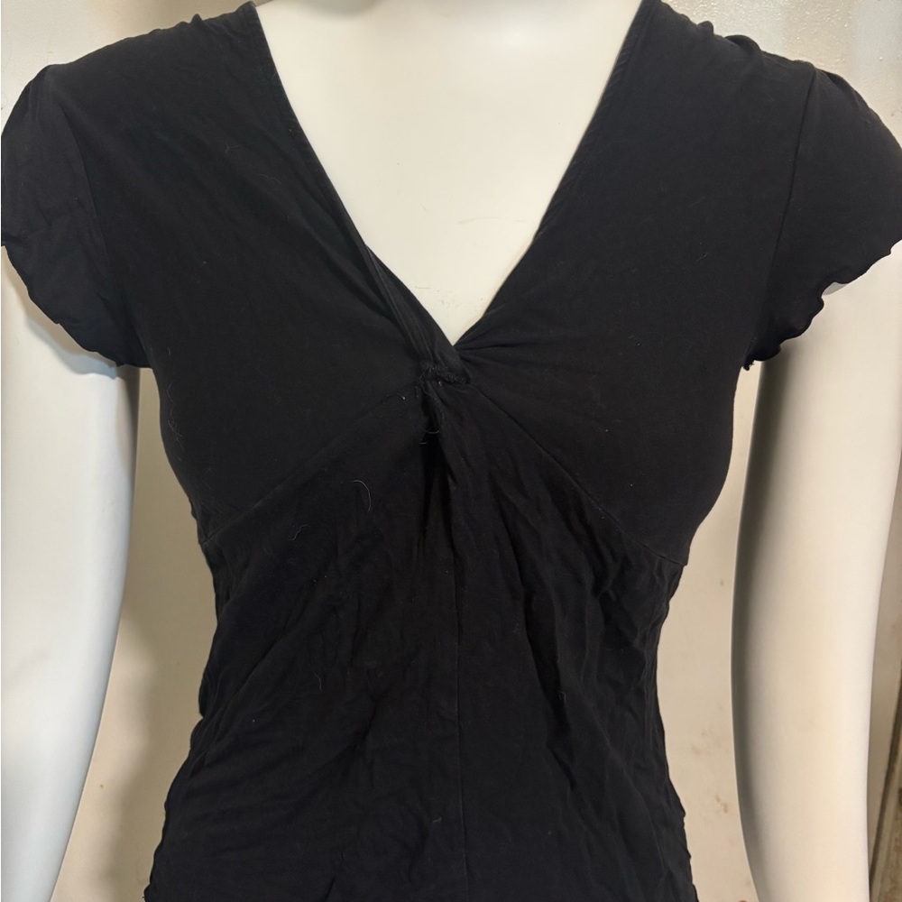 Elegant Black V-Neck Women's Top